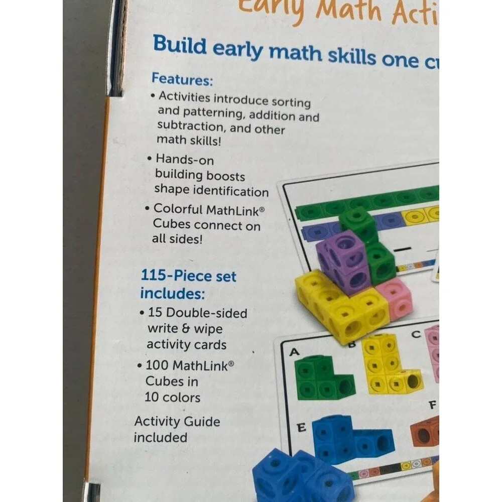 Learning Resources MathLink Cubes Early Math Activity Set - 115 Pieces-ages 4+